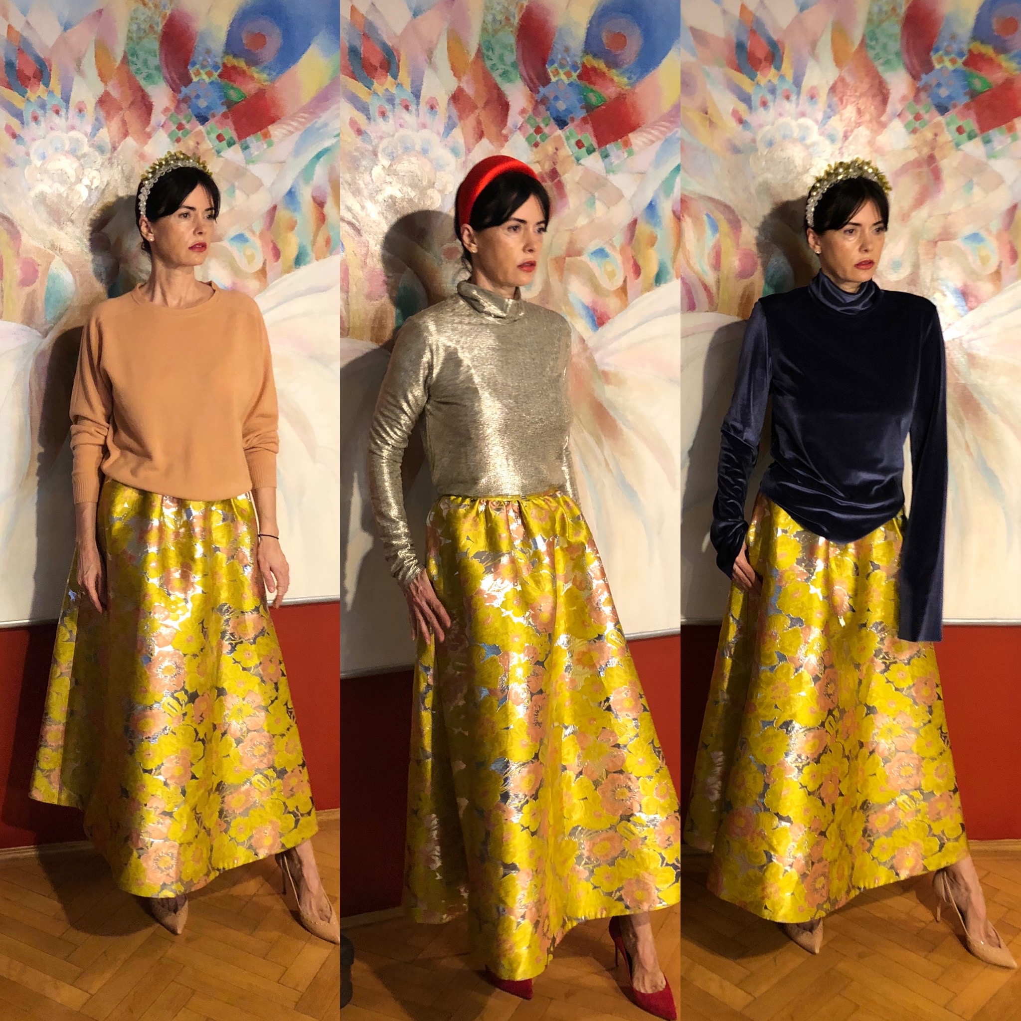 Three ways to wear a full Brocard skirt